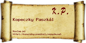 Kopeczky Paszkál névjegykártya